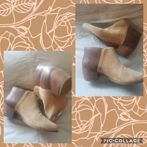 Madewell Cigar Cait Leather and Suede Booties